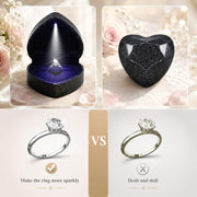 Heart ring presentation box open and closed with LED illumination
