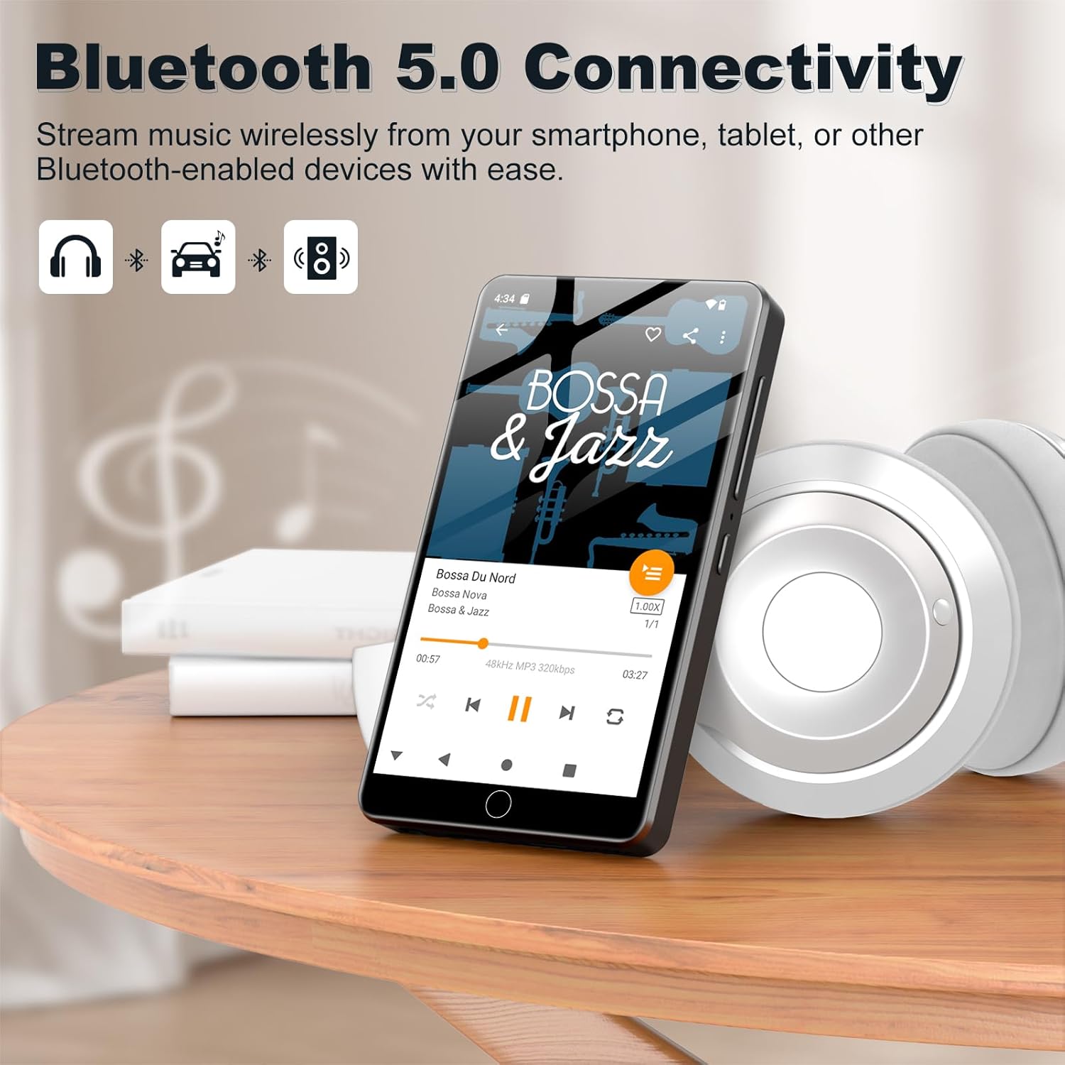 Bluetooth 5.0 connectivity MP3 music player