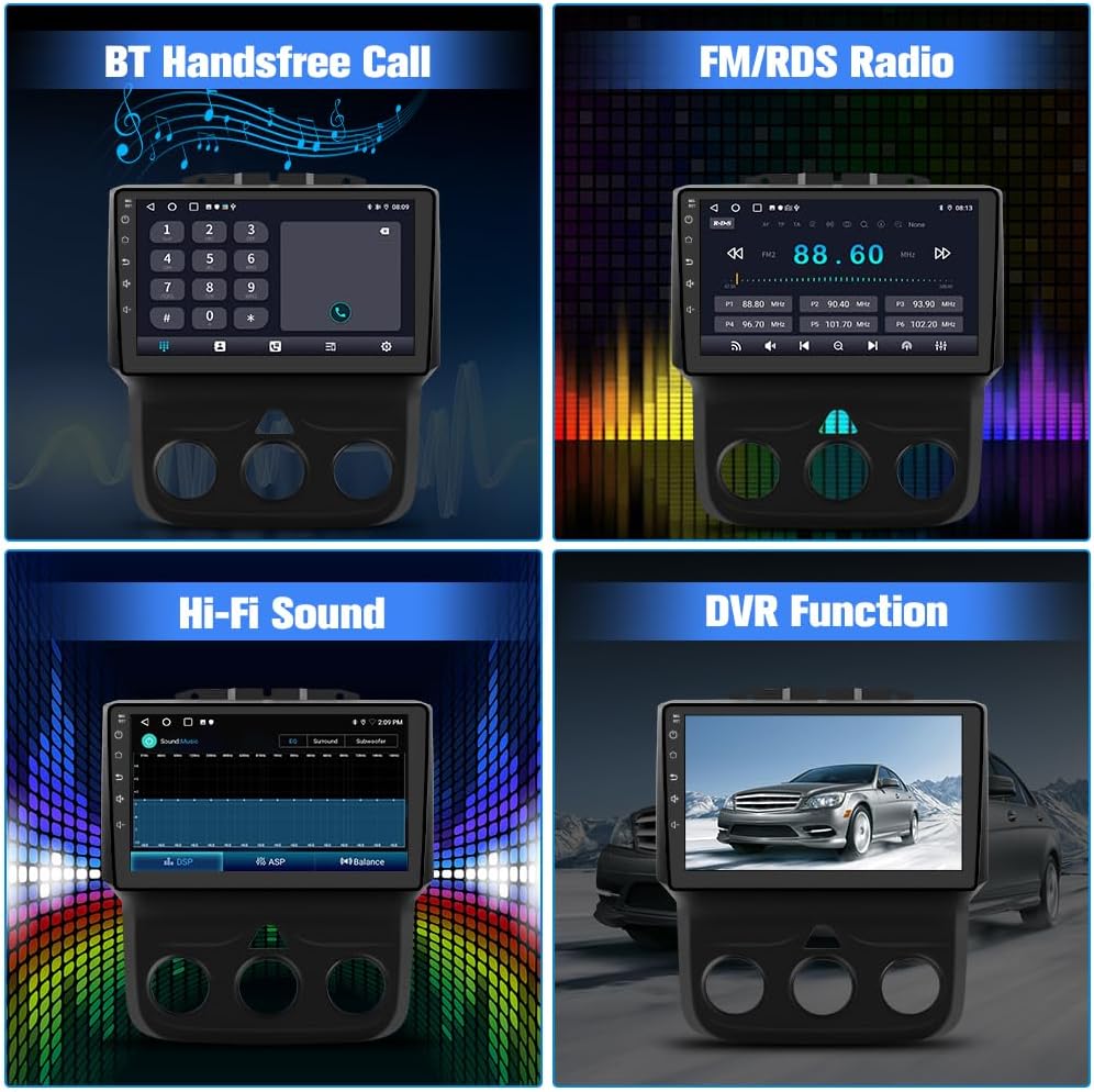 Bluetooth, Radio, Hi-Fi Sound, DVR functions of the stereo