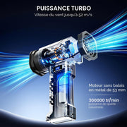 300000 RPM brushless motor cordless leaf blower with powerful airflow technology