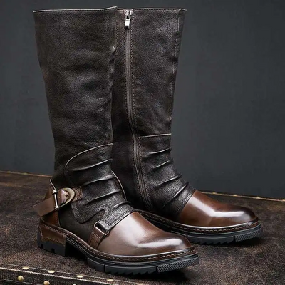 Bottes steampunk médiévales pour homme – Chaussures de cosplay vintage en cuir PU
