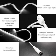 Flexible and super bright LED strip light with waterproof and safe DC connector