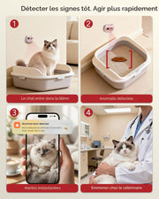 Smart litter box camera detecting abnormal stool in cat litter