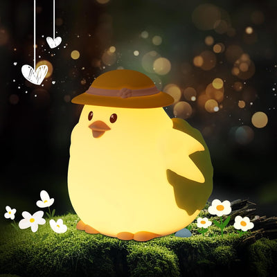 Cute Chicken Silicone Night Light for Kids – Color Changing, USB Rechargeable, Tap Control