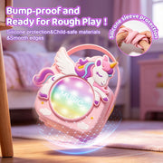 Soft silicone protected unicorn karaoke speaker for children