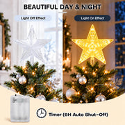 LED Christmas tree topper star, warm white illuminated decoration, view 4