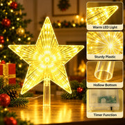 LED Christmas tree topper star, warm white illuminated decoration, view 5