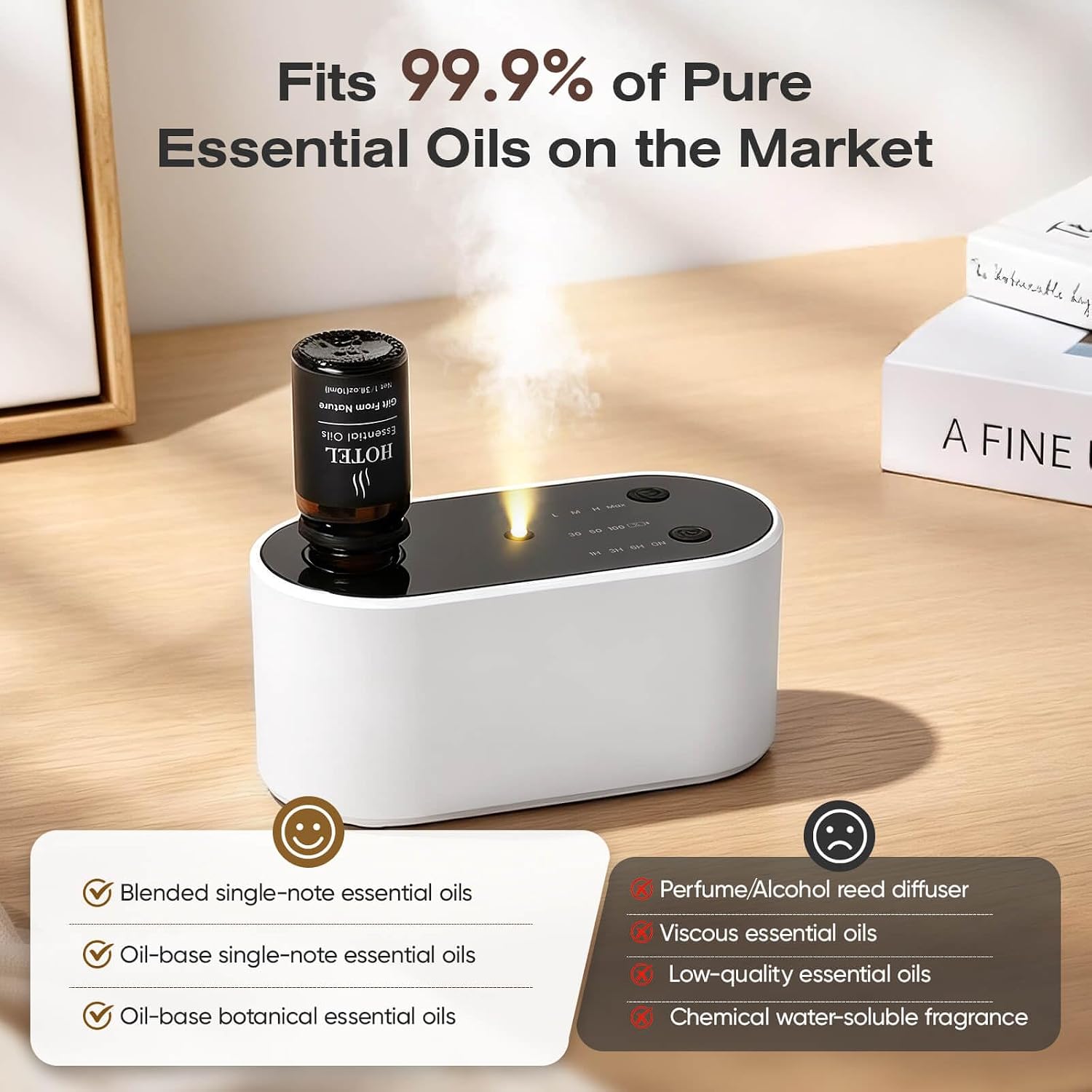 Cold air essential oil diffuser designed for compatible pure essential oils