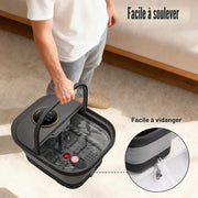 Portable collapsible foot spa with carry handle