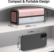 Compact portable weekly pill organizer with size comparison