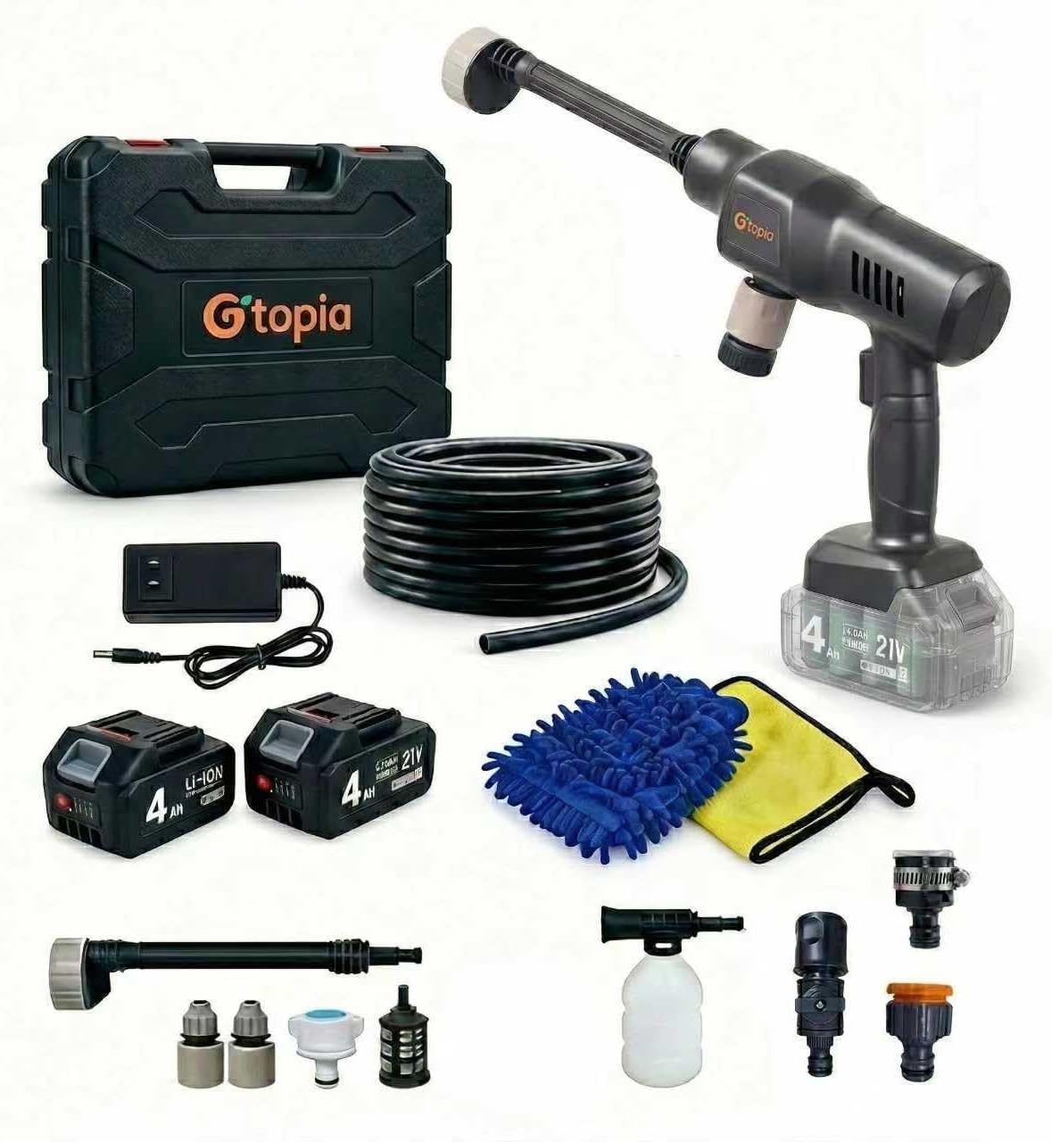 cordless pressure washer kit with batteries hose accessories