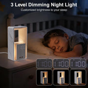 Dimmable bedside alarm clock with adjustable night light brightness