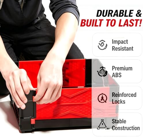 Close-up of durable red and black foldable spinning top battle arena with reinforced locking design