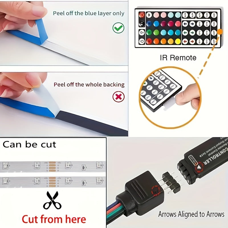 Easy installation steps for RGB LED strips