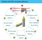 Electric balloon pump compatible with latex and foil balloons