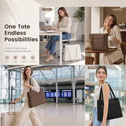 Quilted tote bag for work travel shopping and everyday use