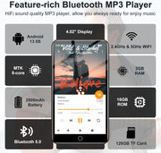 Feature-packed Bluetooth MP3 player with 4" display
