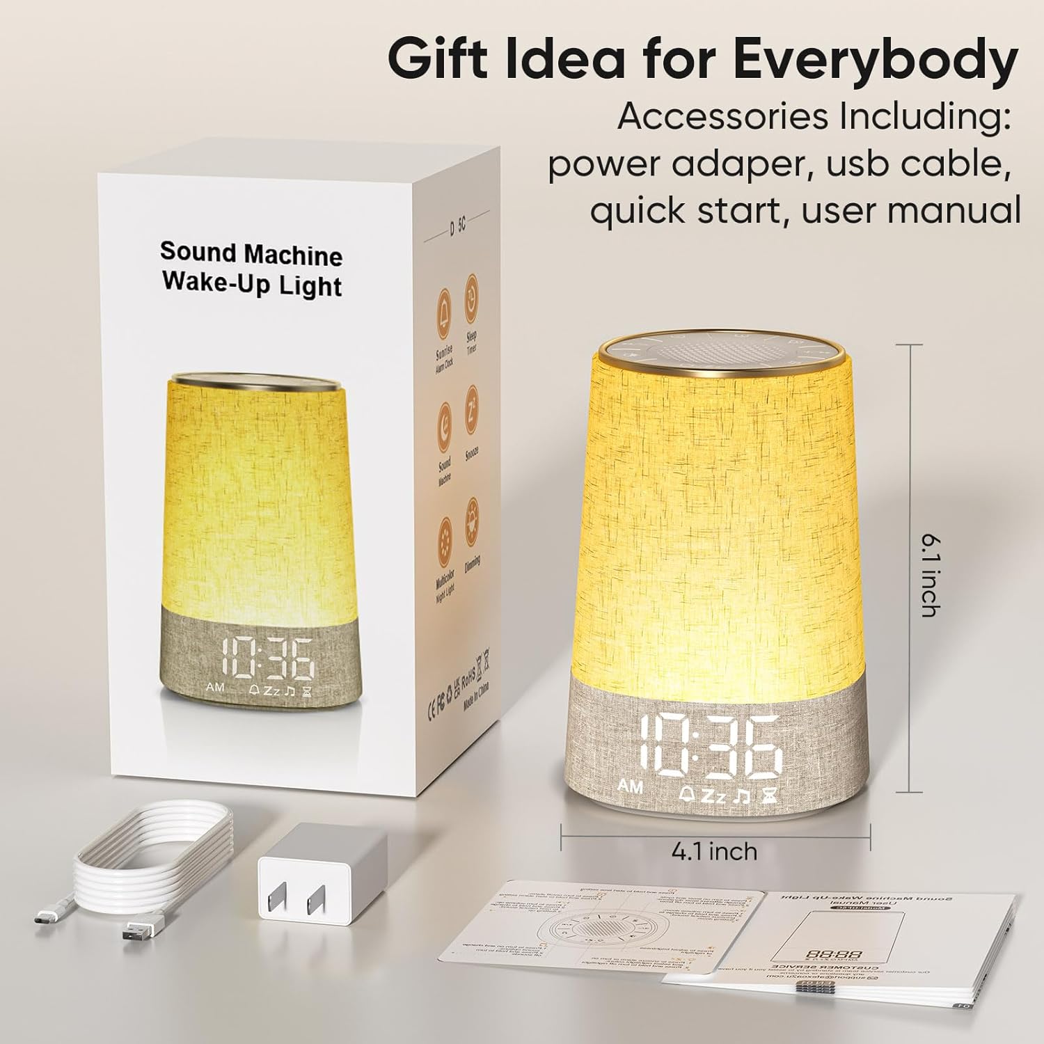 FEXOA sunrise alarm clock gift box with accessories