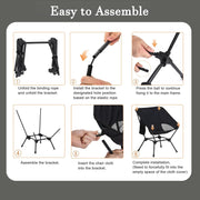 Easy assembly guide for portable camping chair