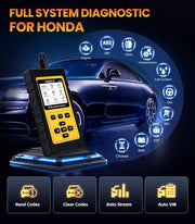 Full system diagnostic scanner for Honda showing supported car modules