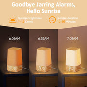 Wake-up light showing sunrise brightness increasing over time.