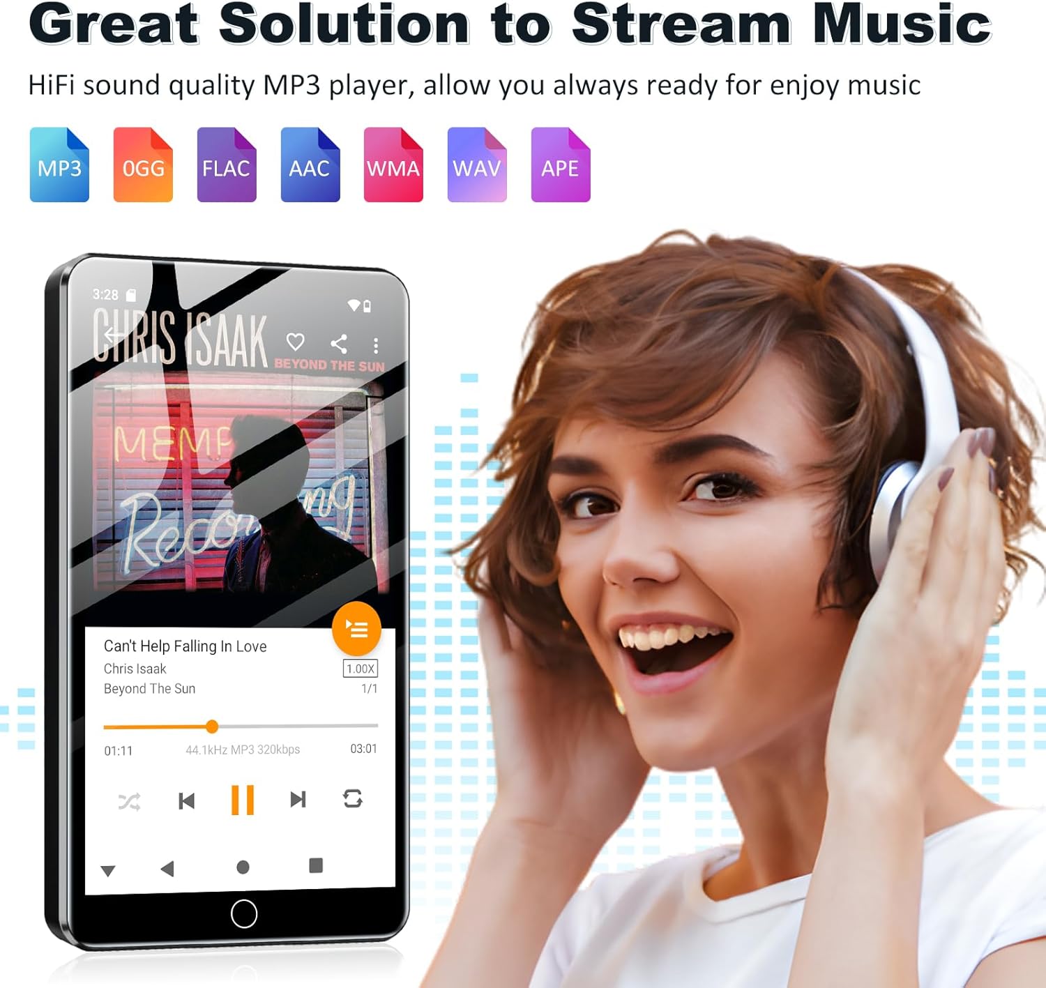 HiFi MP3 music player for streaming Spotify and Amazon Music