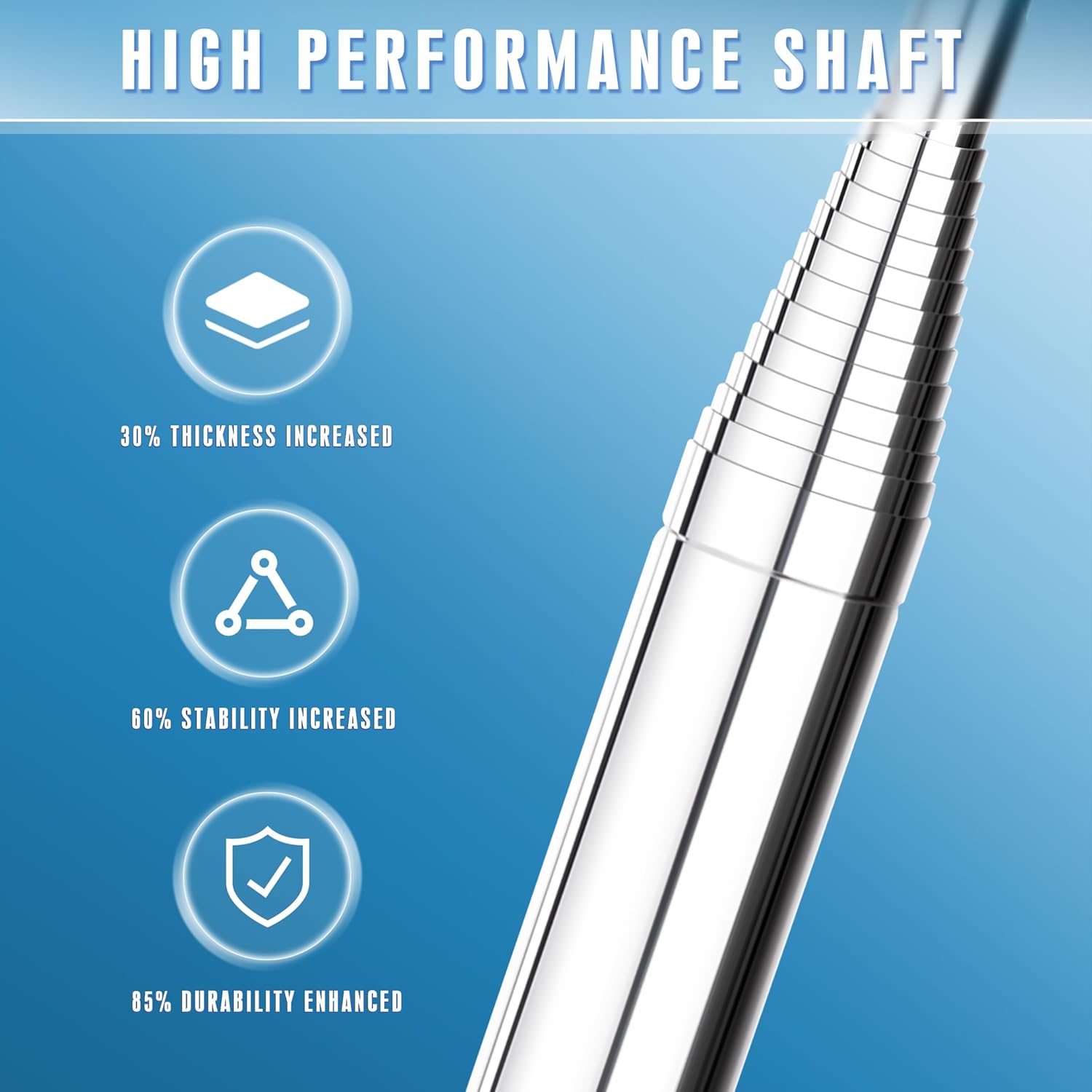 Durable telescopic shaft with enhanced thickness and stability