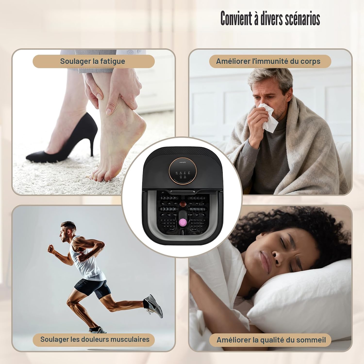 Heated foot spa for daily relaxation and self care
