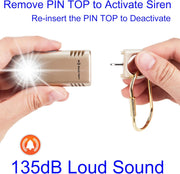 Demonstration of pulling pin to activate 135dB alarm siren