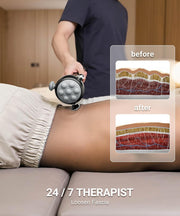 Using HYAKO Pro Max massage gun to loosen fascia on back