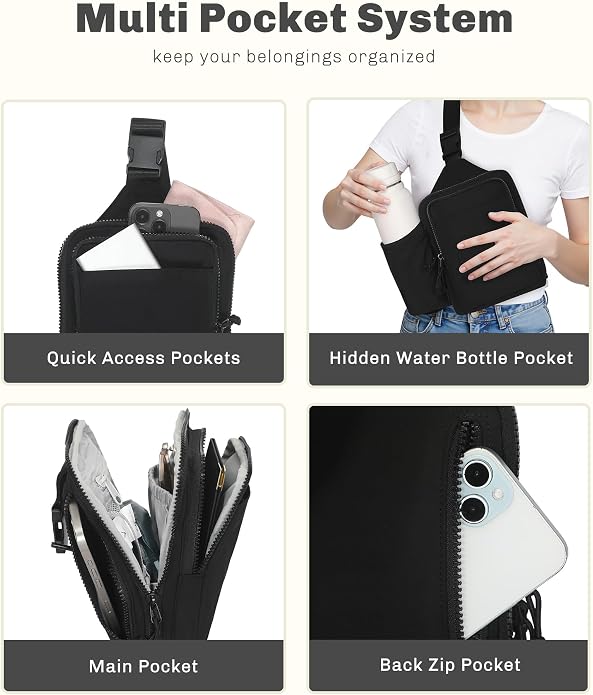 Multi pocket organization of Hynes Eagle sling bag