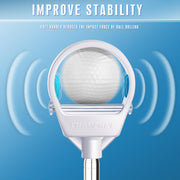 Stability-enhancing design of the golf retriever holding ball