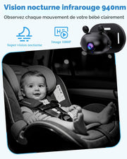 Infrared night vision baby car camera monitoring infant at night