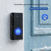 IP55 waterproof wireless doorbell button installed outdoors in rain
