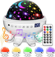 Jellyfish baby sound machine with colorful star projector, 30 soothing sounds and remote control