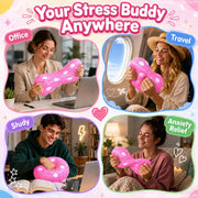Jumbo pink squishy dice used for office, travel, study and relaxing breaks
