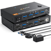 KCEVE DisplayPort 2.1 KVM switch for 2 PCs and 1 monitor with 8K and 4K 240Hz support