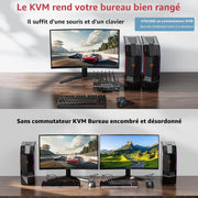 KCEVE KVM switch for an organized dual PC workstation with one monitor