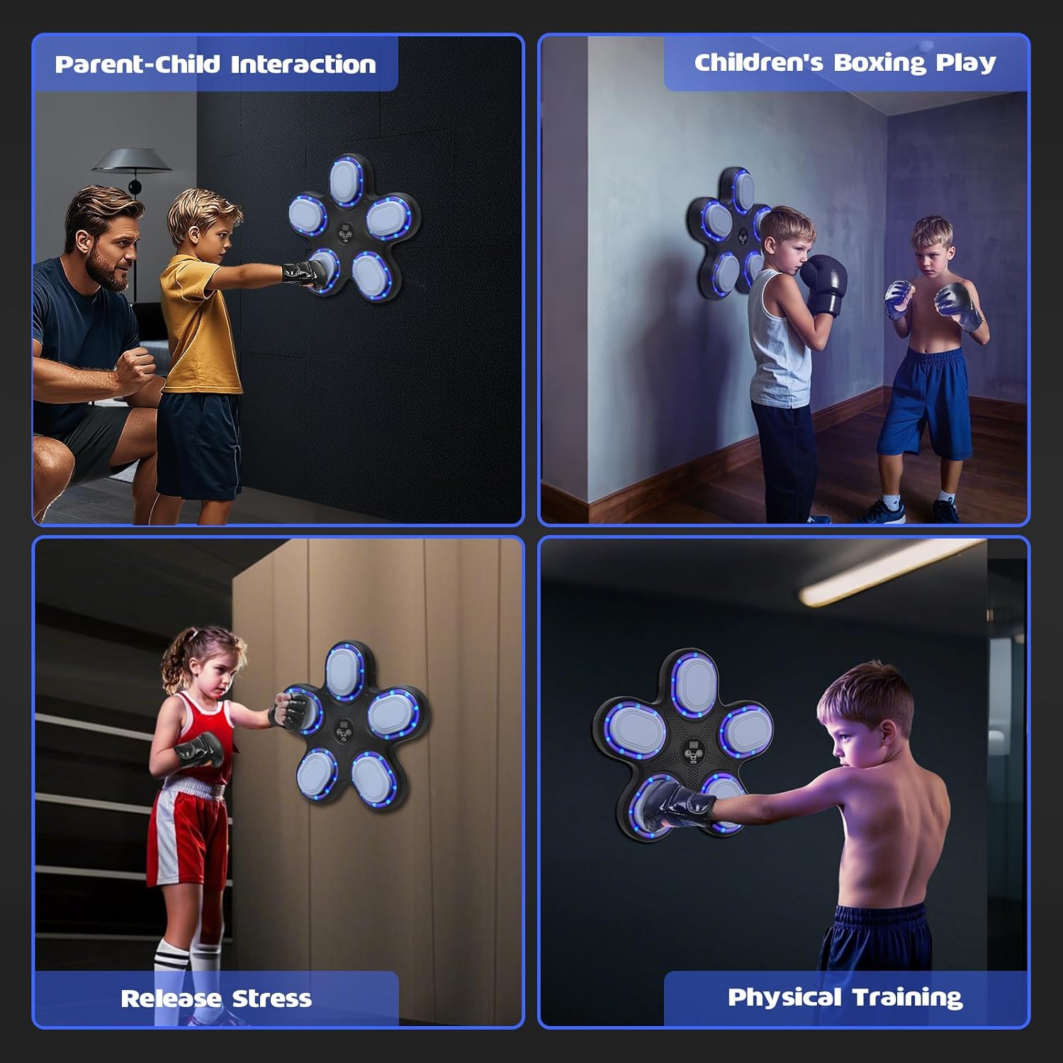 Children using smart boxing machine for training and fun