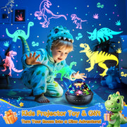 Kids night light projector showing colorful dinosaur projection effects