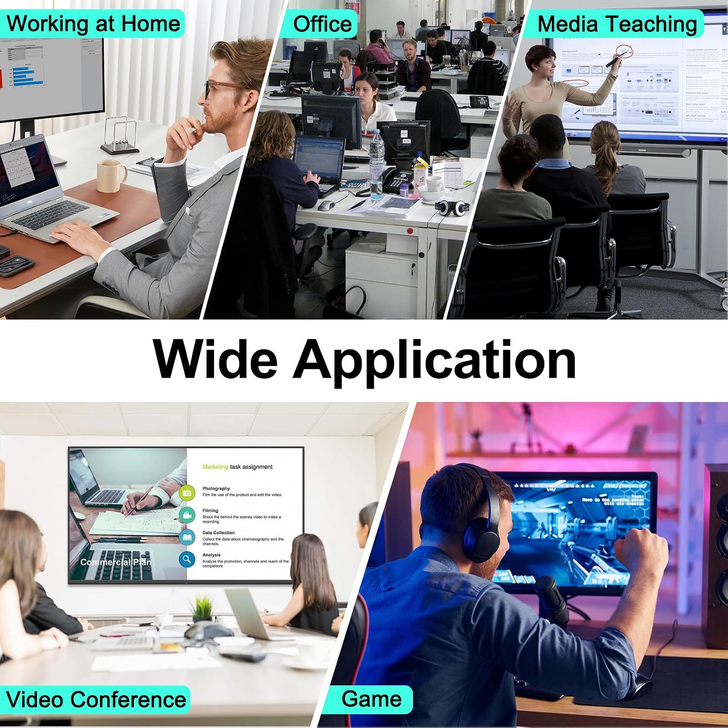 Dual monitor KVM switch for home office gaming and professional workstations