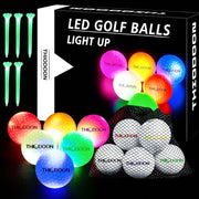 6 LED light up golf balls with glow golf tees and storage bag