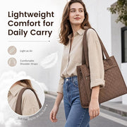 Lightweight quilted tote bag with comfortable shoulder straps