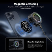 NEEWER phone cooler magnetically attached to iPhone with included magnetic ring