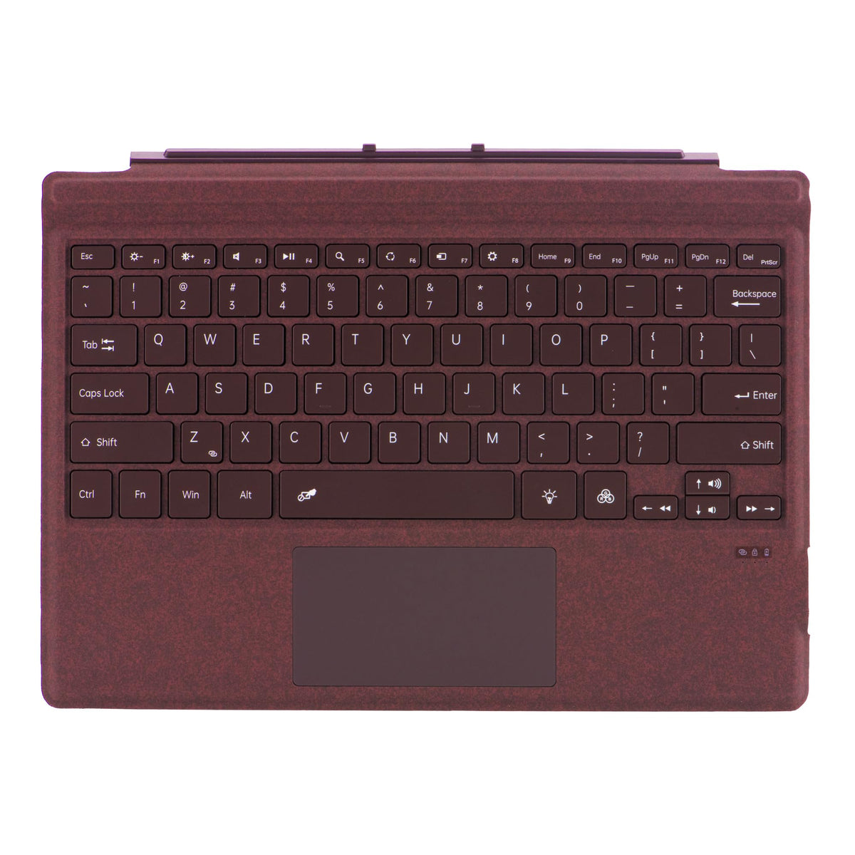 Mobee burgundy Bluetooth keyboard cover for Surface Pro with integrated touchpad