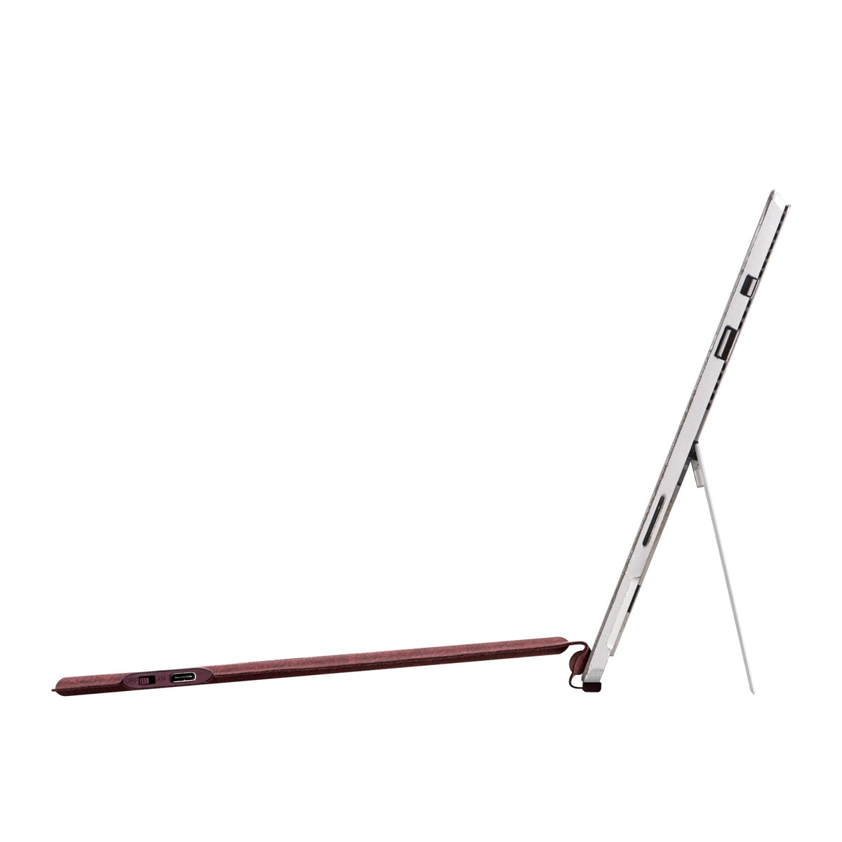 Slim side profile of Mobee Surface Pro keyboard cover