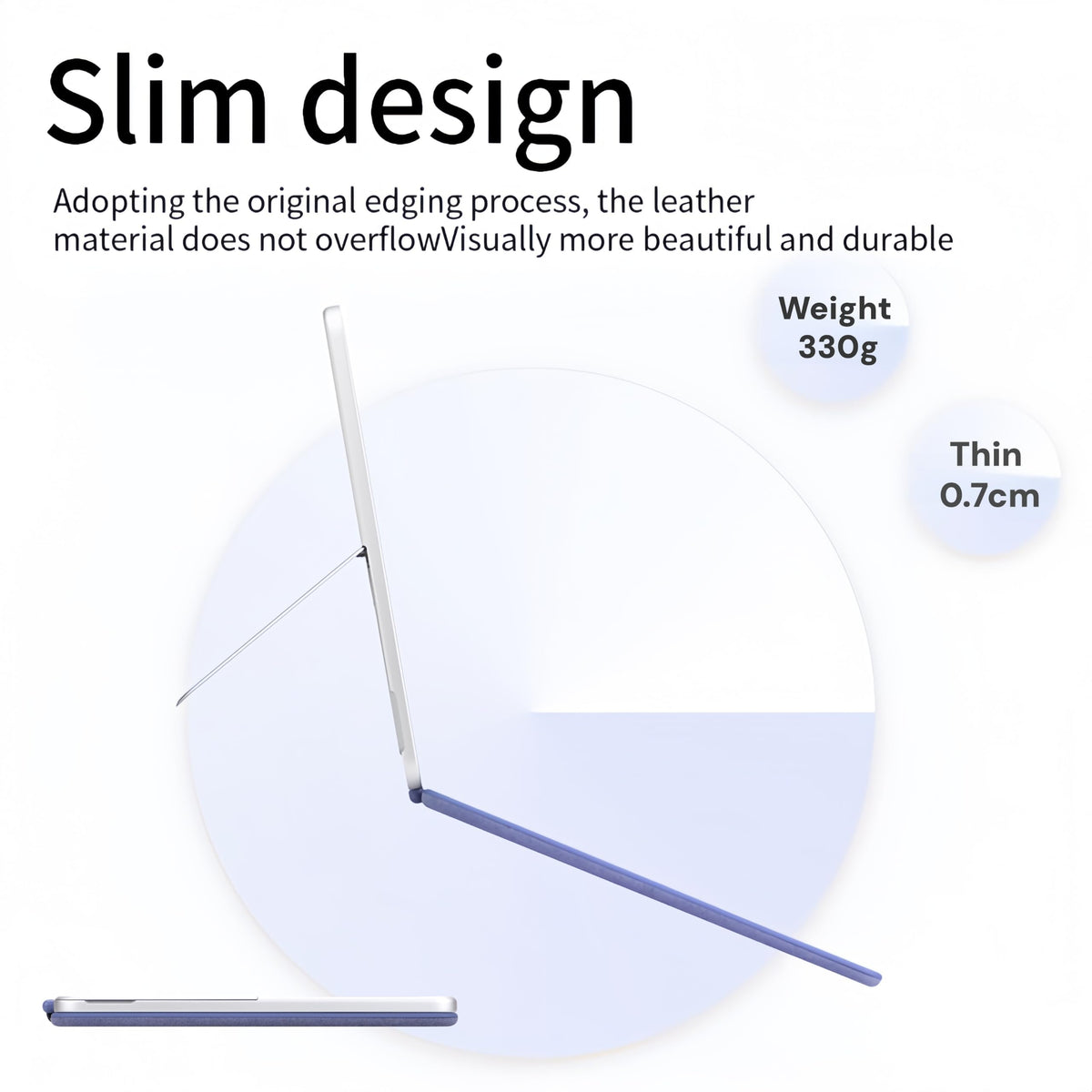 Slim Mobee Surface Pro keyboard showing thin profile and lightweight design