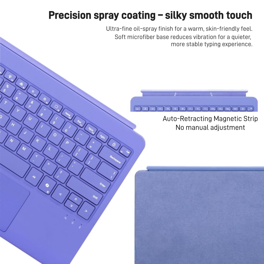 Mobee magnetic keyboard with multi-touch trackpad and retractable magnetic strip