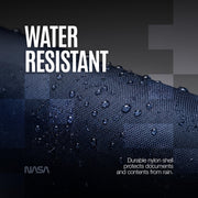 Close-up of water-resistant 210D nylon on NASA travel waist bag
