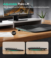 Nulea ergonomic keyboard adjustable tilt legs for improved wrist comfort